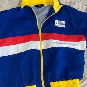 USA team blue,yellow, red, white windbreaker